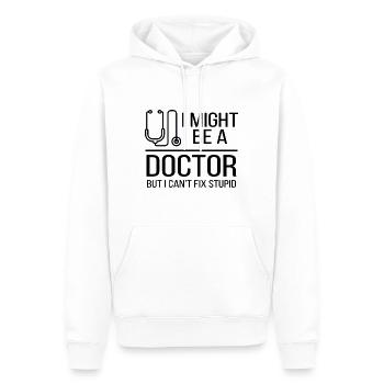 Docteur disant - Sweat à capuche Premium bio Homme - blanc - Devant - Nico (187cm)
