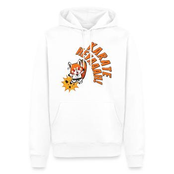 Karaté. Heyaaah! - Sweat à capuche Premium bio Homme - blanc - Devant - Nico (187cm)