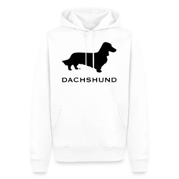 Teckel à poil long - Sweat à capuche Premium bio Homme - blanc - Devant - Nico (187cm)
