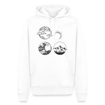 Drawing Desing Print Elements - Men’s Premium Organic Hoodie - white - Front - Nico (187cm)