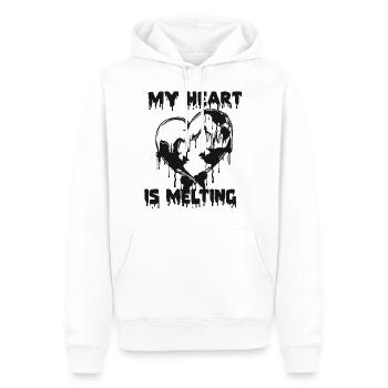 Cœur. Environnement. Protection du climat. - Sweat à capuche Premium bio Homme - blanc - Devant - Nico (187cm)
