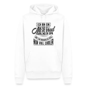 Motorrad - Opa - Cool - Männer Premium Bio Hoodie - Weiß - Vorne - Nico (187cm)