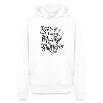 Keep calm - Sweat à capuche Premium bio Homme - blanc - Devant - Nico (187cm)