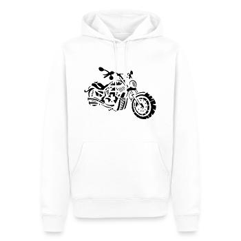 Dessin abstrait de moto chopper - Sweat à capuche Premium bio Homme - blanc - Devant - Nico (187cm)