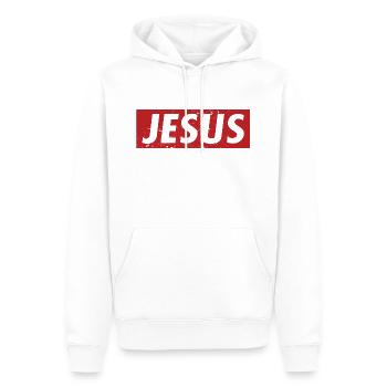 Jésus - Sweat à capuche Premium bio Homme - blanc - Devant - Nico (187cm)