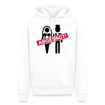 Abgesagt! (Absage / Hochzeit / Brautpaar) - Männer Premium Bio Hoodie - Weiß - Vorne - Nico (187cm)