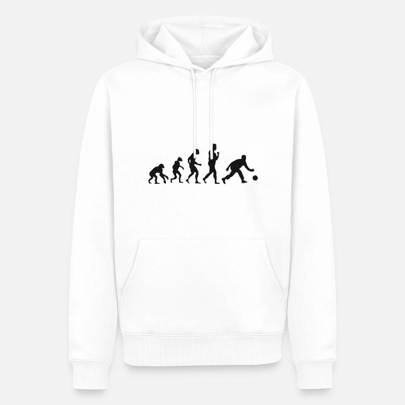 Kegel Evolution Bowling Entwicklung - Männer Premium Bio Hoodie - Weiß