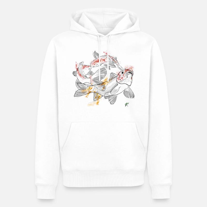 Couleur carpe koi - Sweat à capuche Premium bio Homme - blanc
