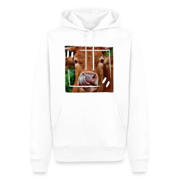 Rind - Männer Premium Bio Hoodie - Weiß - Vorne - Nico (187cm)