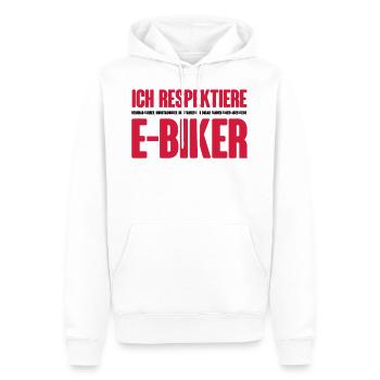 Ich respektiere keine E-Biker - Männer Premium Bio Hoodie - Weiß - Vorne - Nico (187cm)
