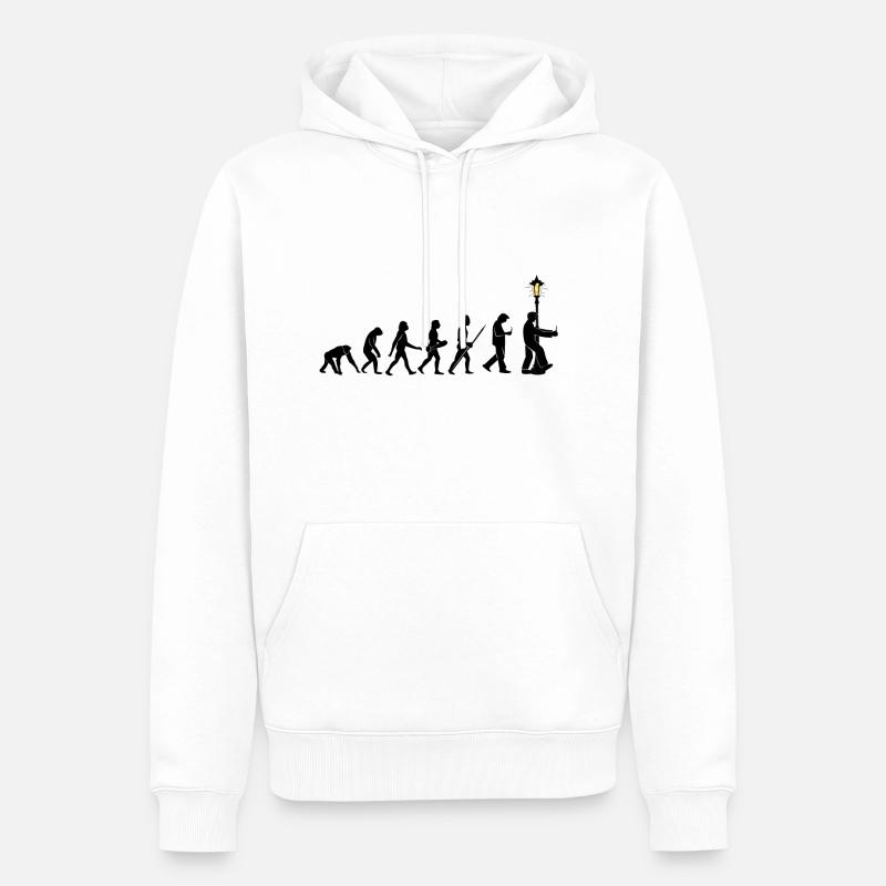 Entwicklung Mensch Evolution Smartphone Crash - Männer Premium Bio Hoodie - Weiß