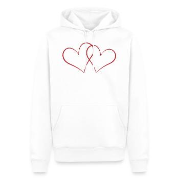 Herzen - Männer Premium Bio Hoodie - Weiß - Vorne - Nico (187cm)