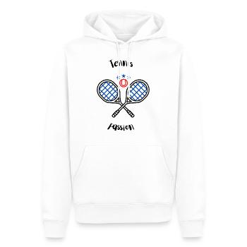 raquette de tennis tennis passion - Sweat à capuche Premium bio Homme - blanc - Devant - Nico (187cm)
