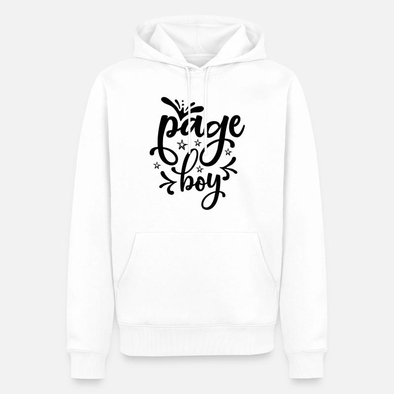Page garçon - conception de mariage - Sweat à capuche Premium bio Homme - blanc