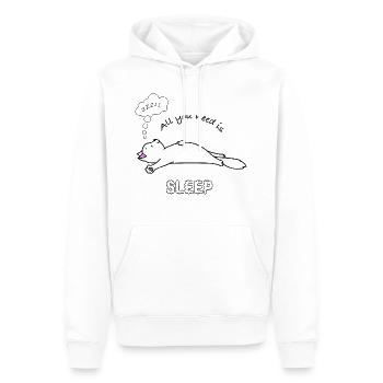T shirthumoristique chat 4 - Sweat à capuche Premium bio Homme - blanc - Devant - Nico (187cm)