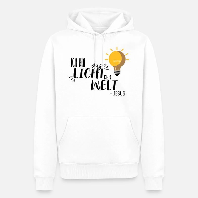 Ich bin das Licht - Männer Premium Bio Hoodie - Weiß