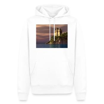 Schottisches Schloss am Meer - Männer Premium Bio Hoodie - Weiß - Vorne - Nico (187cm)