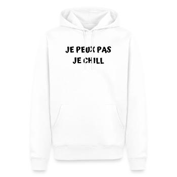 JE PEUX PAS JE CHILL - Sweat à capuche Premium bio Homme - blanc - Devant - Nico (187cm)