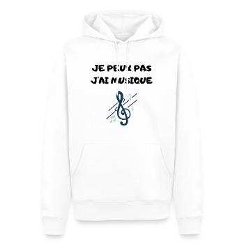 Je peux pas j'ai musique - Sweat à capuche Premium bio Homme - blanc - Devant - Nico (187cm)