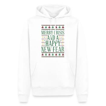 Pull de Noël laid de Noël Corona Covid - Sweat à capuche Premium bio Homme - blanc - Devant - Nico (187cm)