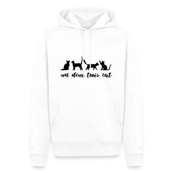 Un Deux Trois Cat Gift Cat Pets - Sweat à capuche Premium bio Homme - blanc - Devant - Nico (187cm)