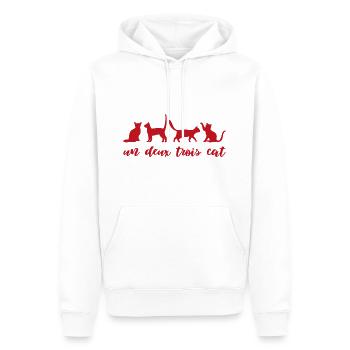 Un Deux Trois Cat Gift Cat Pets - Sweat à capuche Premium bio Homme - blanc - Devant - Nico (187cm)