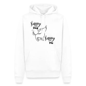 Happy dog, heureux - Sweat à capuche Premium bio Homme - blanc - Devant - Nico (187cm)