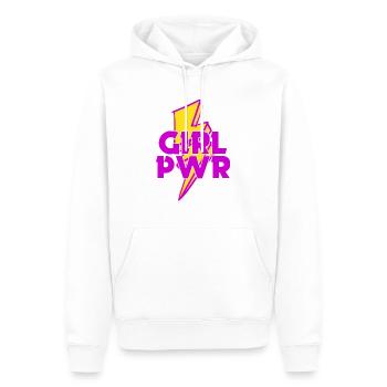 Girl PWR feminism gift art - Men’s Premium Organic Hoodie - white - Front - Nico (187cm)