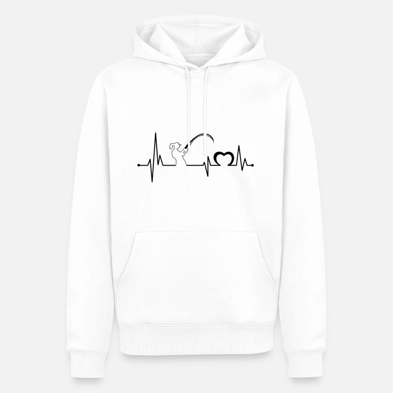 Pêcheur pêcheur à la ligne - Sweat à capuche Premium bio Homme - blanc