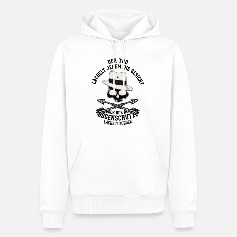 Bogenschießen - Pfeil und Bogen - Bogenschütze - Männer Premium Bio Hoodie - Weiß