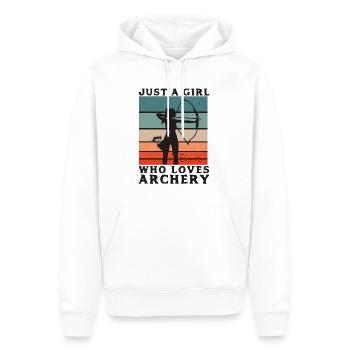 Tir à l'arc - Arc et flèche - Tir à l'arc - Sweat à capuche Premium bio Homme - blanc - Devant - Nico (187cm)
