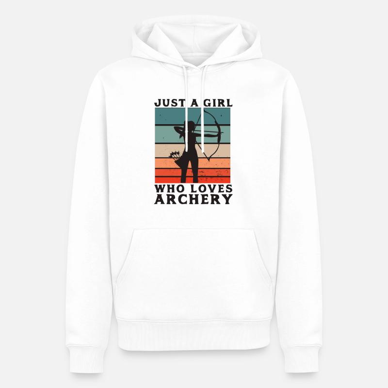 Bogenschießen - Pfeil und Bogen - Archery - Männer Premium Bio Hoodie - Weiß