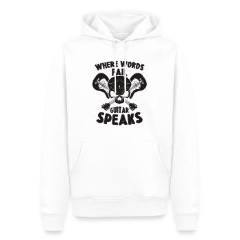 Guitar, Skull, Hardrock - Männer Premium Bio Hoodie - Weiß - Vorne - Nico (187cm)