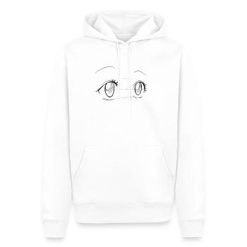 Manga skizzenhafte Augen - Männer Premium Bio Hoodie - Weiß - Vorne - Nico (187cm)