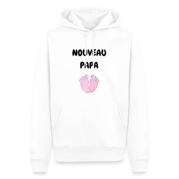 Nouveau Papa Naissance Bébé Futre Père Fille - Sweat à capuche Premium bio Homme - blanc - Devant - Nico (187cm)