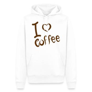 Café Café Cadeau - Sweat à capuche Premium bio Homme - blanc - Devant - Nico (187cm)