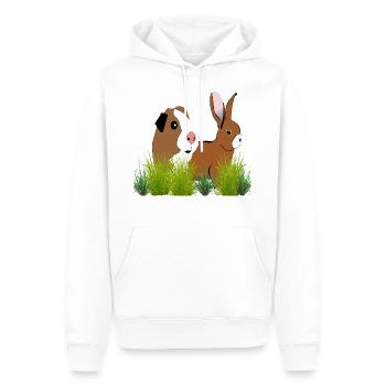 Cobaye lapin de conception - Sweat à capuche Premium bio Homme - blanc - Devant - Nico (187cm)