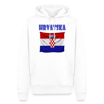 Kroatien Design - Männer Premium Bio Hoodie - Weiß - Vorne - Nico (187cm)