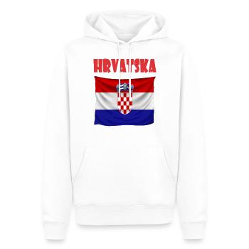 Kroatien Design - Männer Premium Bio Hoodie - Weiß - Vorne - Nico (187cm)