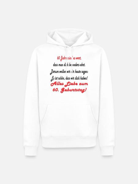 60Jahre Geburtstag - Männer Premium Bio Hoodie - Weiß