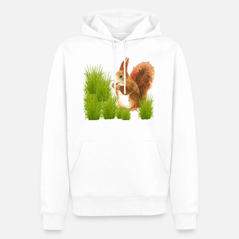 Conception de l’écureuil - Sweat à capuche Premium bio Homme - blanc