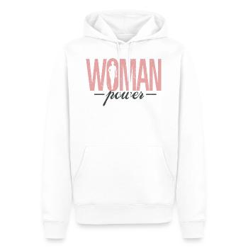 Journée des femmes Droits Égalité - Sweat à capuche Premium bio Homme - blanc - Devant - Nico (187cm)