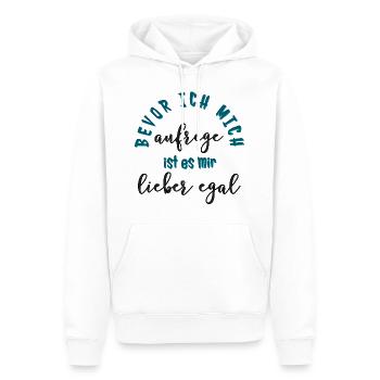 Spruch Sprüche aufregen Aufregung Geschenk Humor - Männer Premium Bio Hoodie - Weiß - Vorne - Nico (187cm)