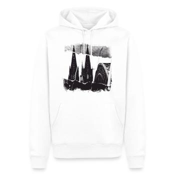 Kölner Dom Allemagne Cologne Skyline - Sweat à capuche Premium bio Homme - blanc - Devant - Nico (187cm)