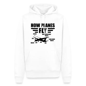 How planes fly Pilot Luftfahrt Geschenk Flugzeug - Männer Premium Bio Hoodie - Weiß - Vorne - Nico (187cm)