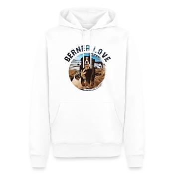 Crabot bernois de montagne - Sweat à capuche Premium bio Homme - blanc - Devant - Nico (187cm)
