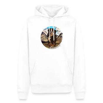 Crabot bernois de montagne - Sweat à capuche Premium bio Homme - blanc - Devant - Nico (187cm)