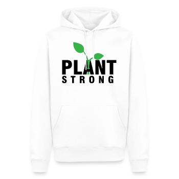 Plant strong légumes végétaliens cadeau sans viande - Sweat à capuche Premium bio Homme - blanc - Devant - Nico (187cm)