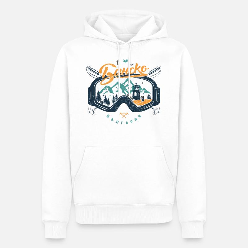 Skizeit Bansko - Männer Premium Bio Hoodie - Weiß