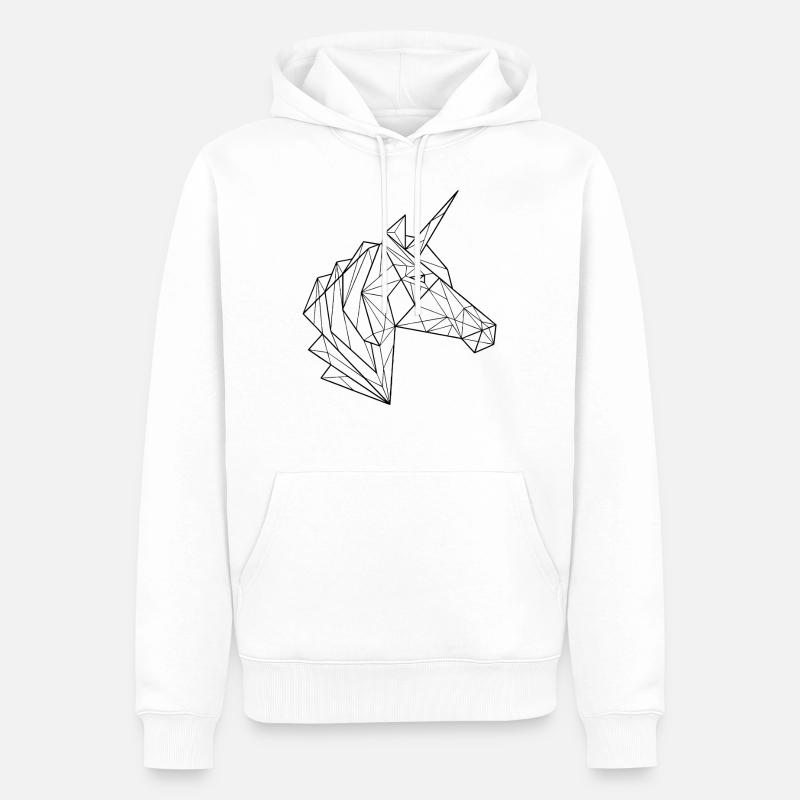 Polygon Einhorn - Männer Premium Bio Hoodie - Weiß